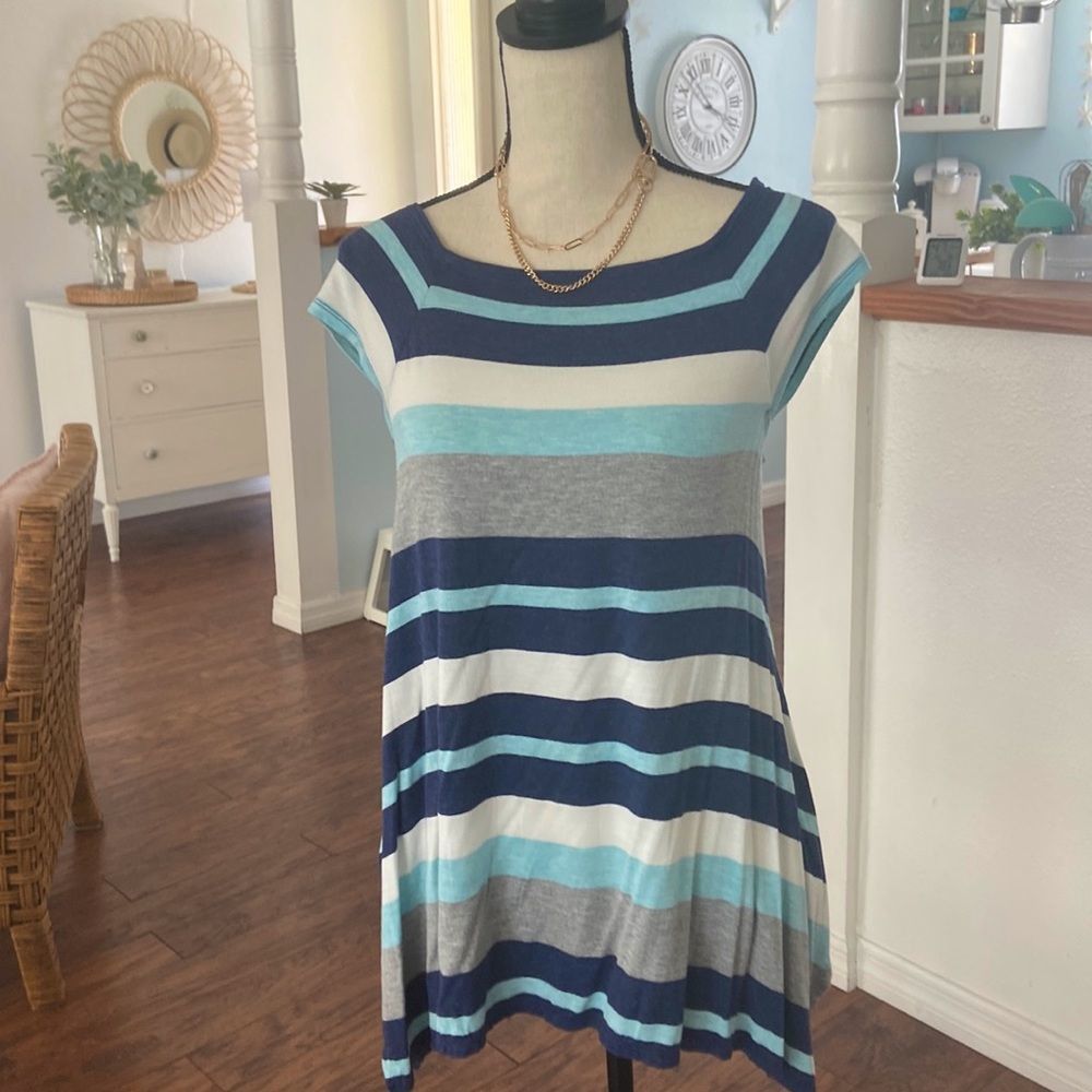 Max Studio Striped Tunic Top S